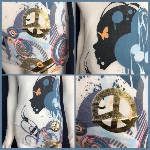 NEW-OBVIOUS Funky BoHo Groovy Girl LongSleeves Tee - Picture 4 of 8